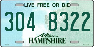 NH license plate 3048322