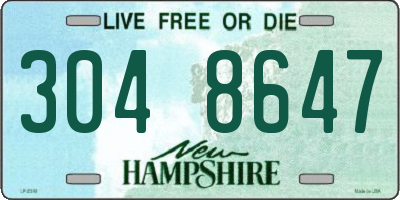 NH license plate 3048647
