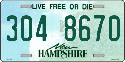 NH license plate 3048670