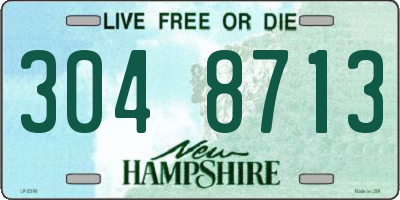 NH license plate 3048713