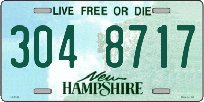 NH license plate 3048717
