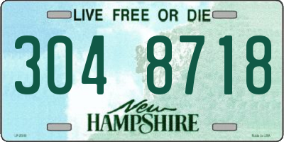 NH license plate 3048718