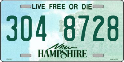 NH license plate 3048728