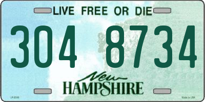 NH license plate 3048734