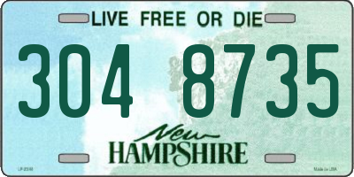 NH license plate 3048735