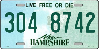 NH license plate 3048742