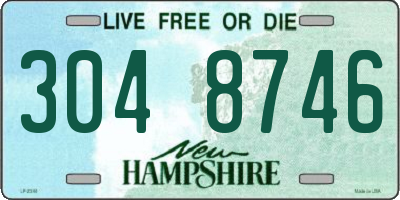 NH license plate 3048746