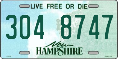 NH license plate 3048747