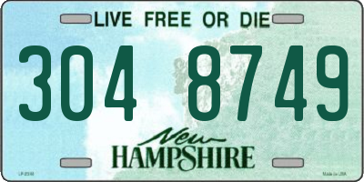 NH license plate 3048749