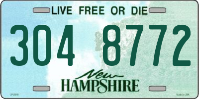 NH license plate 3048772