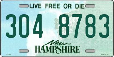 NH license plate 3048783