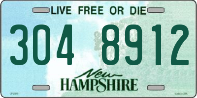 NH license plate 3048912
