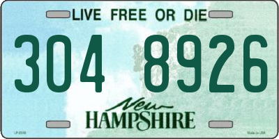 NH license plate 3048926