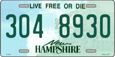 NH license plate 3048930