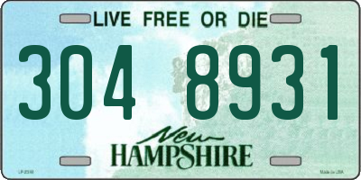 NH license plate 3048931