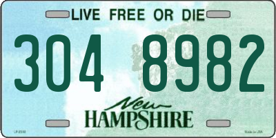 NH license plate 3048982
