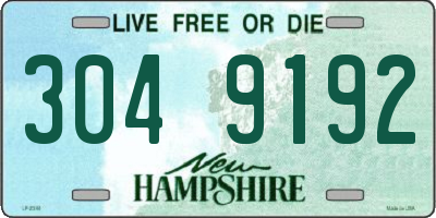 NH license plate 3049192