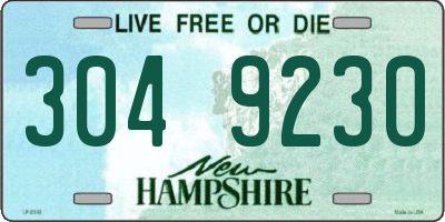 NH license plate 3049230