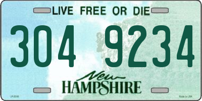 NH license plate 3049234
