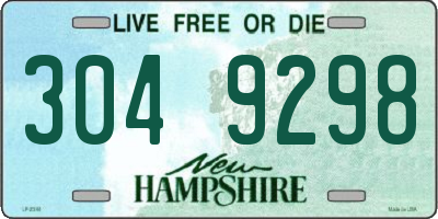 NH license plate 3049298