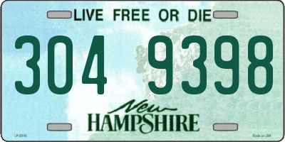 NH license plate 3049398