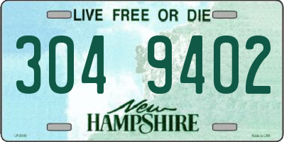 NH license plate 3049402