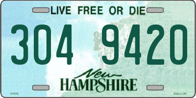 NH license plate 3049420