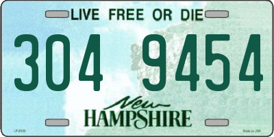 NH license plate 3049454