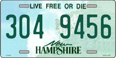 NH license plate 3049456