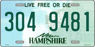 NH license plate 3049481