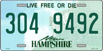 NH license plate 3049492