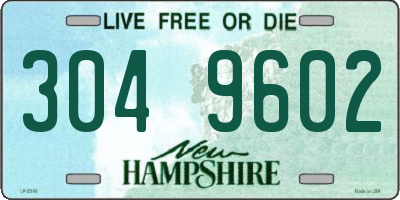 NH license plate 3049602