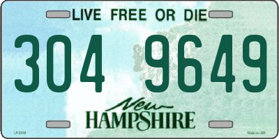 NH license plate 3049649