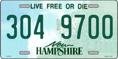 NH license plate 3049700