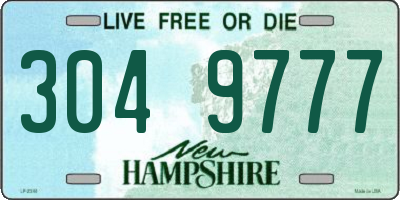 NH license plate 3049777