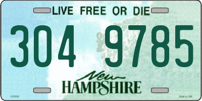 NH license plate 3049785