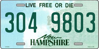 NH license plate 3049803