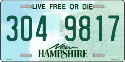 NH license plate 3049817