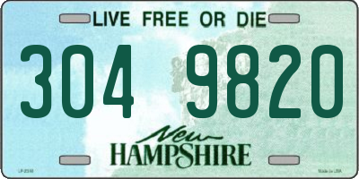 NH license plate 3049820