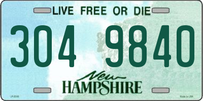 NH license plate 3049840