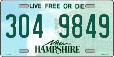 NH license plate 3049849