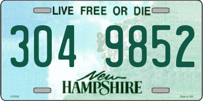 NH license plate 3049852