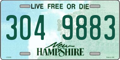 NH license plate 3049883