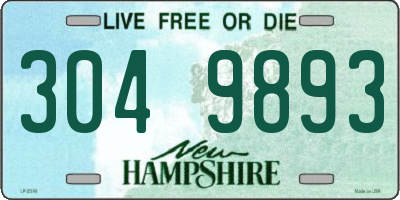 NH license plate 3049893