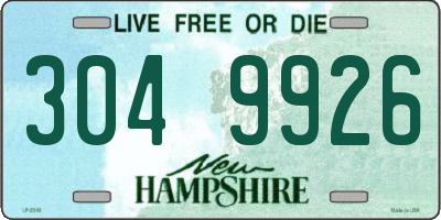NH license plate 3049926