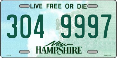 NH license plate 3049997