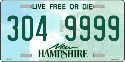NH license plate 3049999