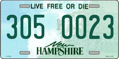 NH license plate 3050023