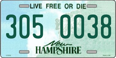 NH license plate 3050038