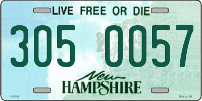 NH license plate 3050057